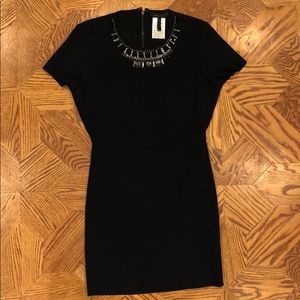 BCBGMAXAZRIA Embellished Midi Cocktail Dress